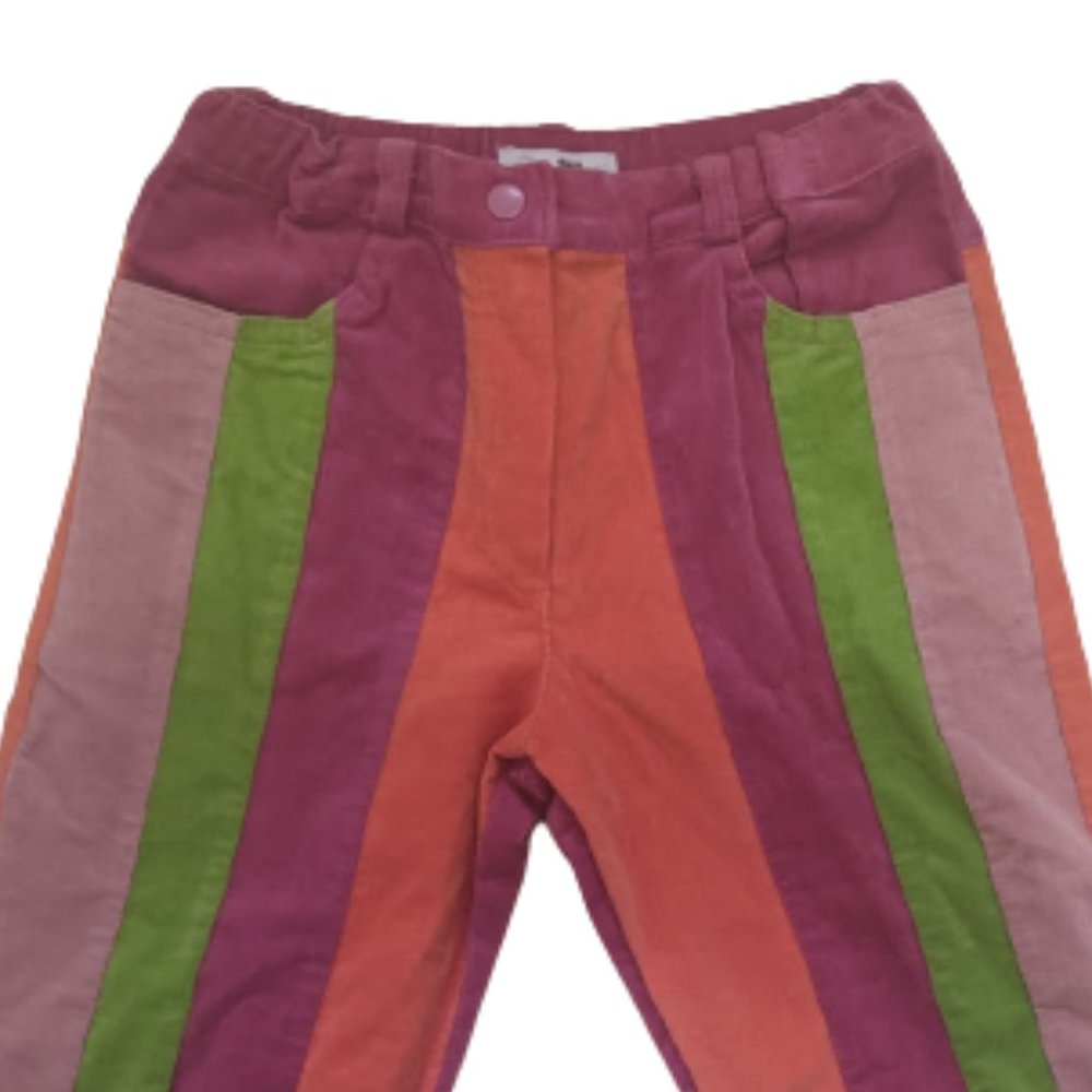 2006-2007 Deux par deux Flared Striped Corduroy Pants Girls Size 10 New NWT - Picture 2 of 5